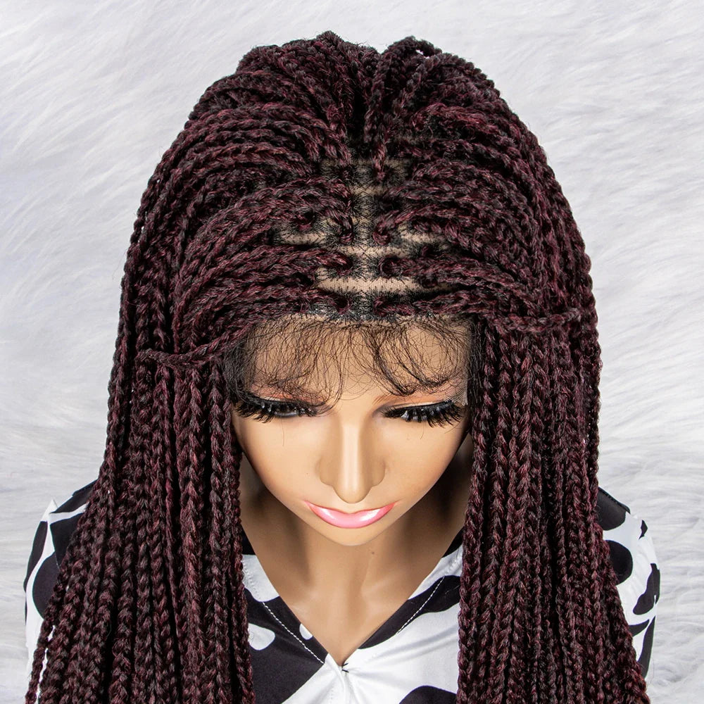 Goddess Box Braids Lace Front Wig | Transparent Full Lace Synthetic Braided Wig