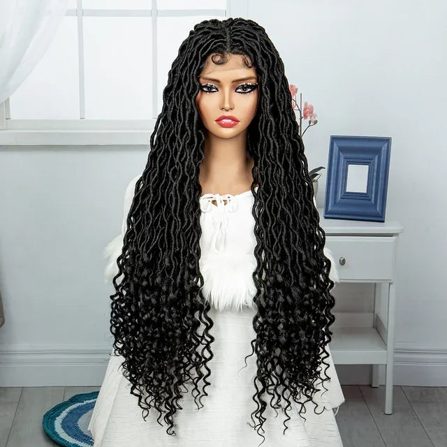 Goddess Locs & Passion Twist Braids Wig | Full Lace | Knotless | Boho Style