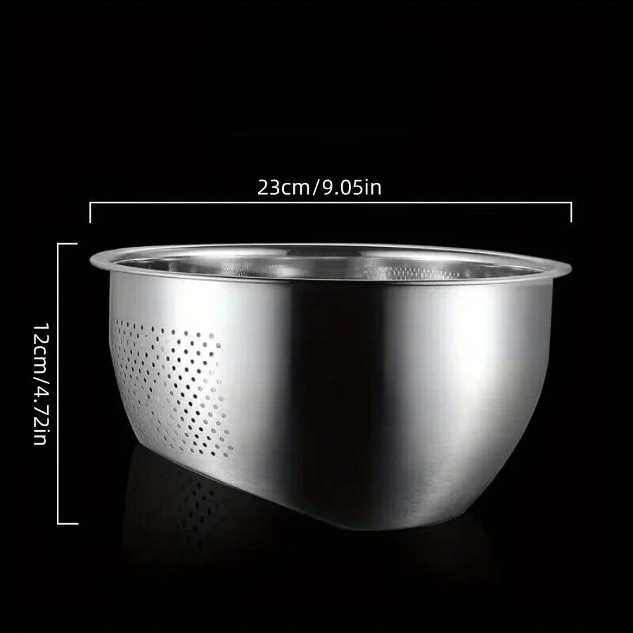 Kitchen Strainer, Stainless Steel Colander Rice Washer Vegetable Fruit Washing Bowls for Cleaning , Rice, and , Kitchen Tools