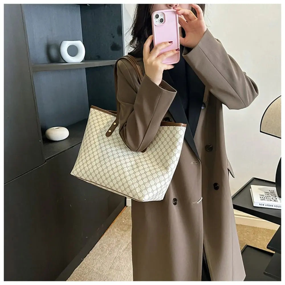 Fashion Women's Handbags | Classic Design Shoulder Bag & Large Capacity Tote Bag (Ladies Casual Commuting Bag)