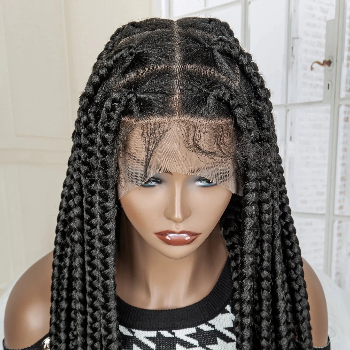 Jumbo Cornrow & Knotless Box Braids Wig | Full Lace | Baby Hair | Black Women