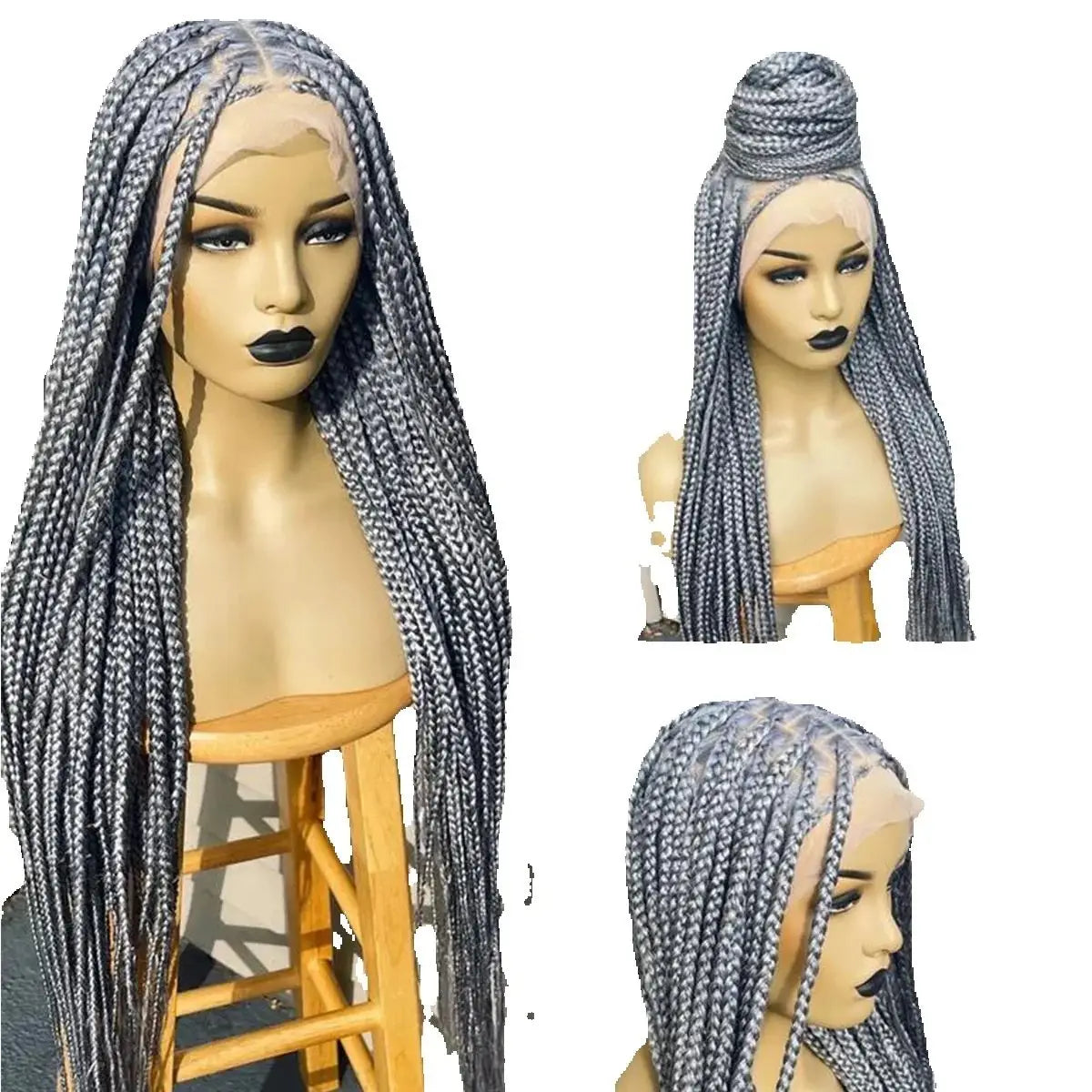 Ombre Blonde Knotless Box Braided Wig | Full Lace Braids Wig | Senegalese Twist, Passion Twist, Faux Locs Styles Available | Kanekalon Hair