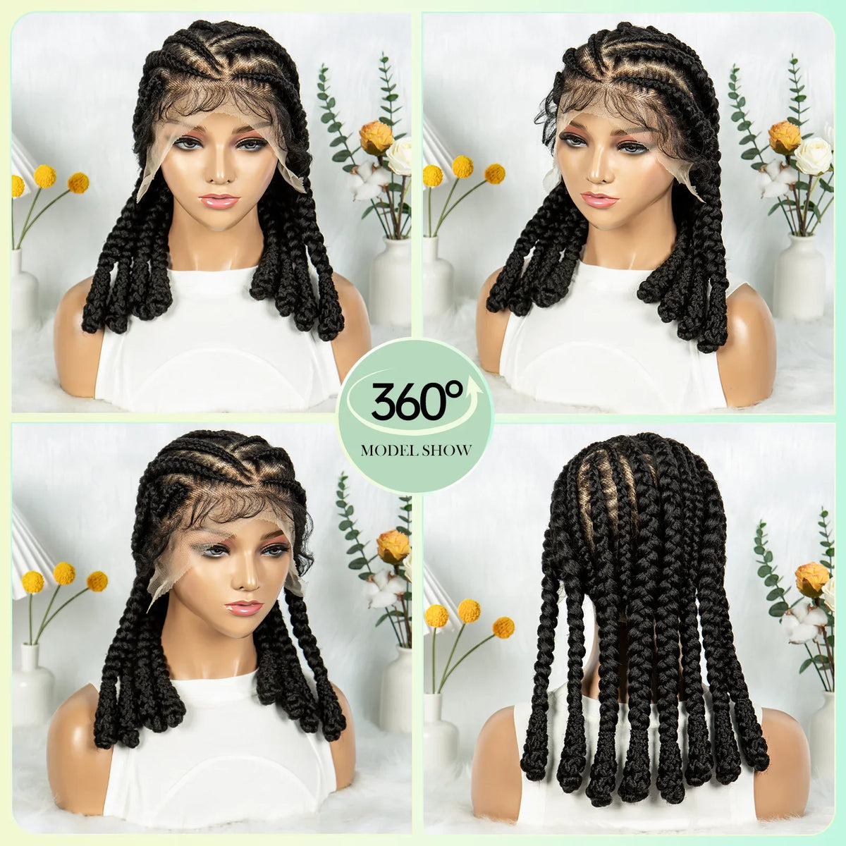 Box Braids Wig Crochet Hair Bohemian Braids Braiding Hair With  Pre-plucked Synthetic Crochet Hair for Women