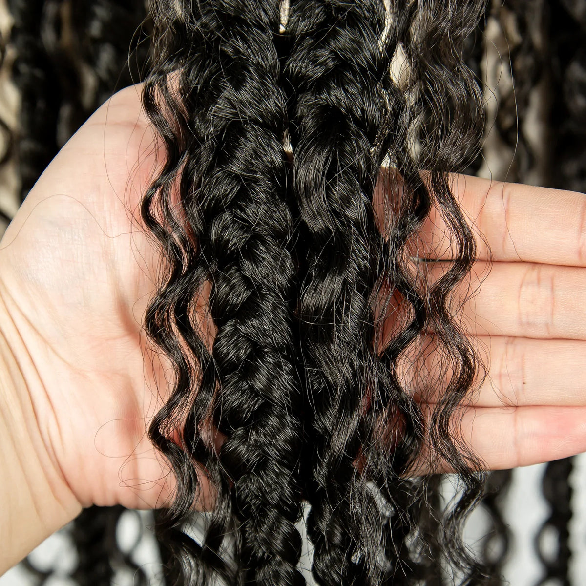 34" Cornrow & Twist Braids Wig with Curly Ends | Full Lace Frontal
