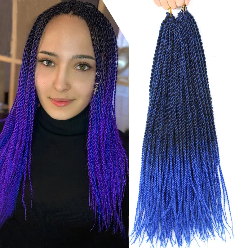 Full Star 30 Strand Pre-Twist Crochet Braids | Senegalese Twist | Ombre
