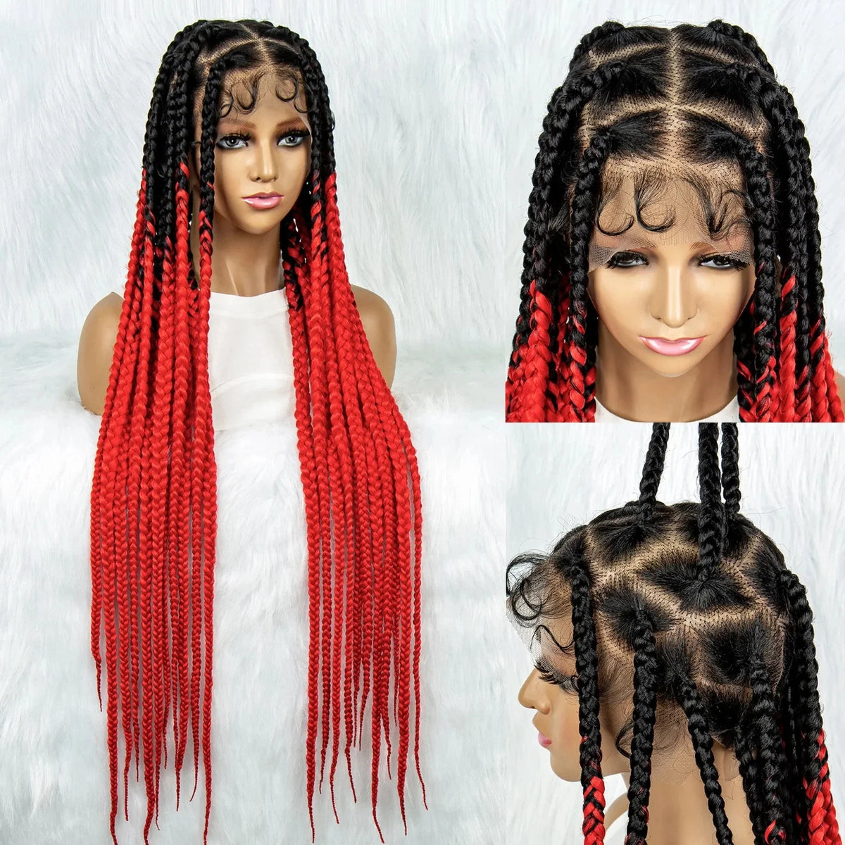 HD Lace Knotless Square Box Braids Wig | Full Lace | Baby Hair | Black Women