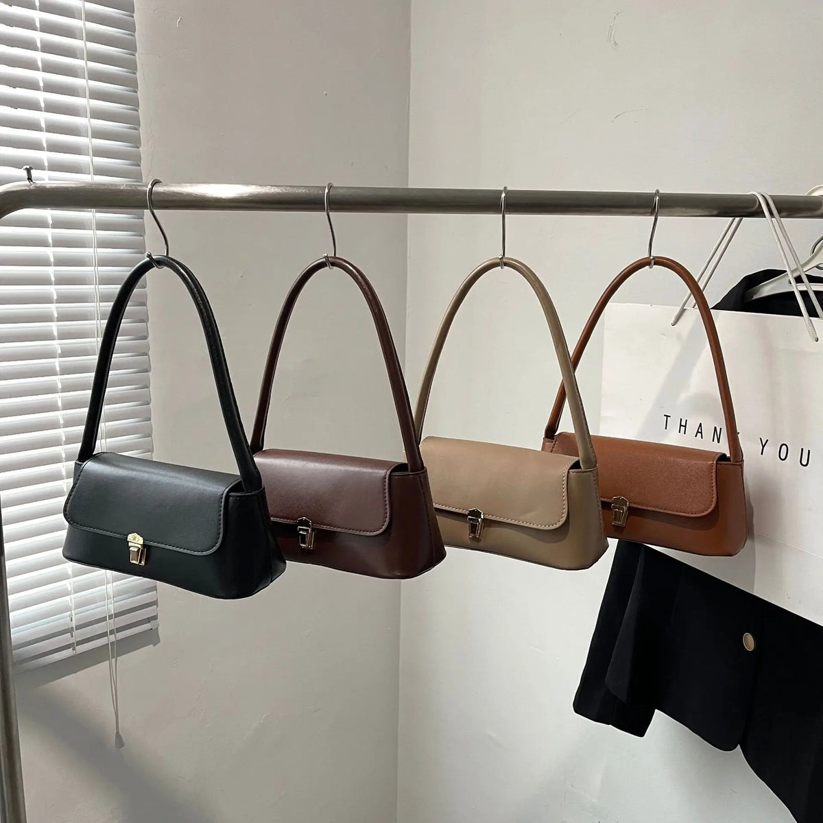 Women's Shoulder Bag Handbag | Retro Underarm Bag & Fashion Simple Solid Color New Hand Shoulder Bag