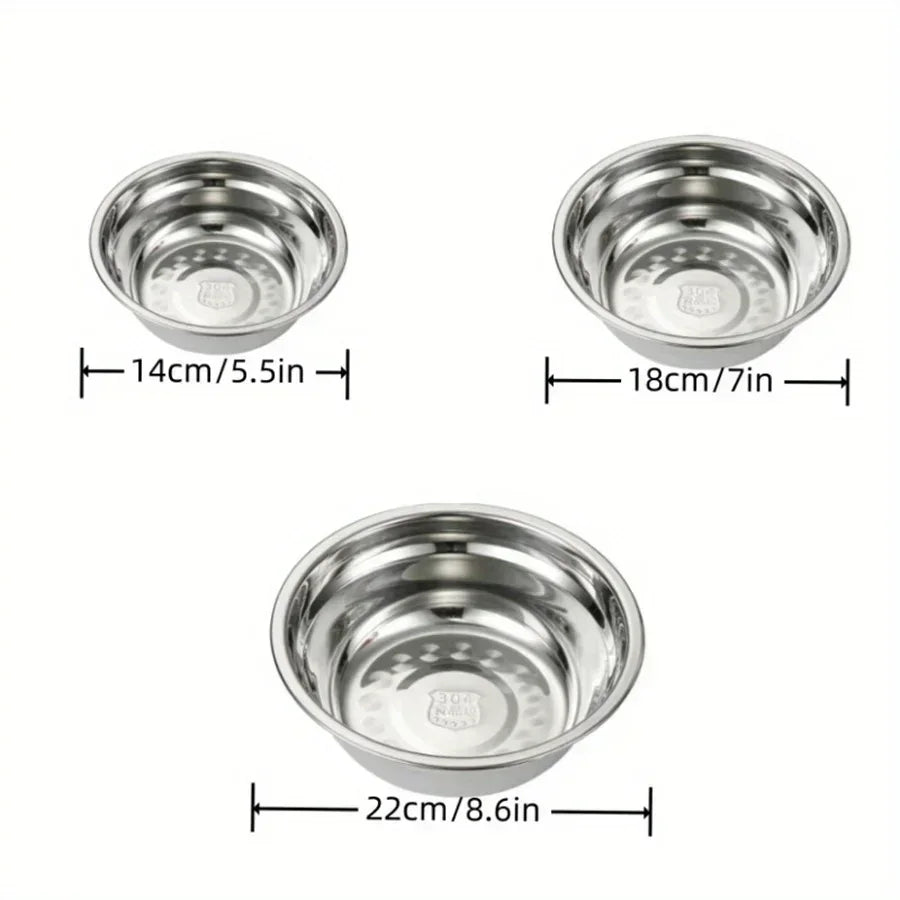 SUS304 stainless steel household deep noodle soup bowl, circular mixing bowl, salad bowl, steel bowl, rice mixing bowl
