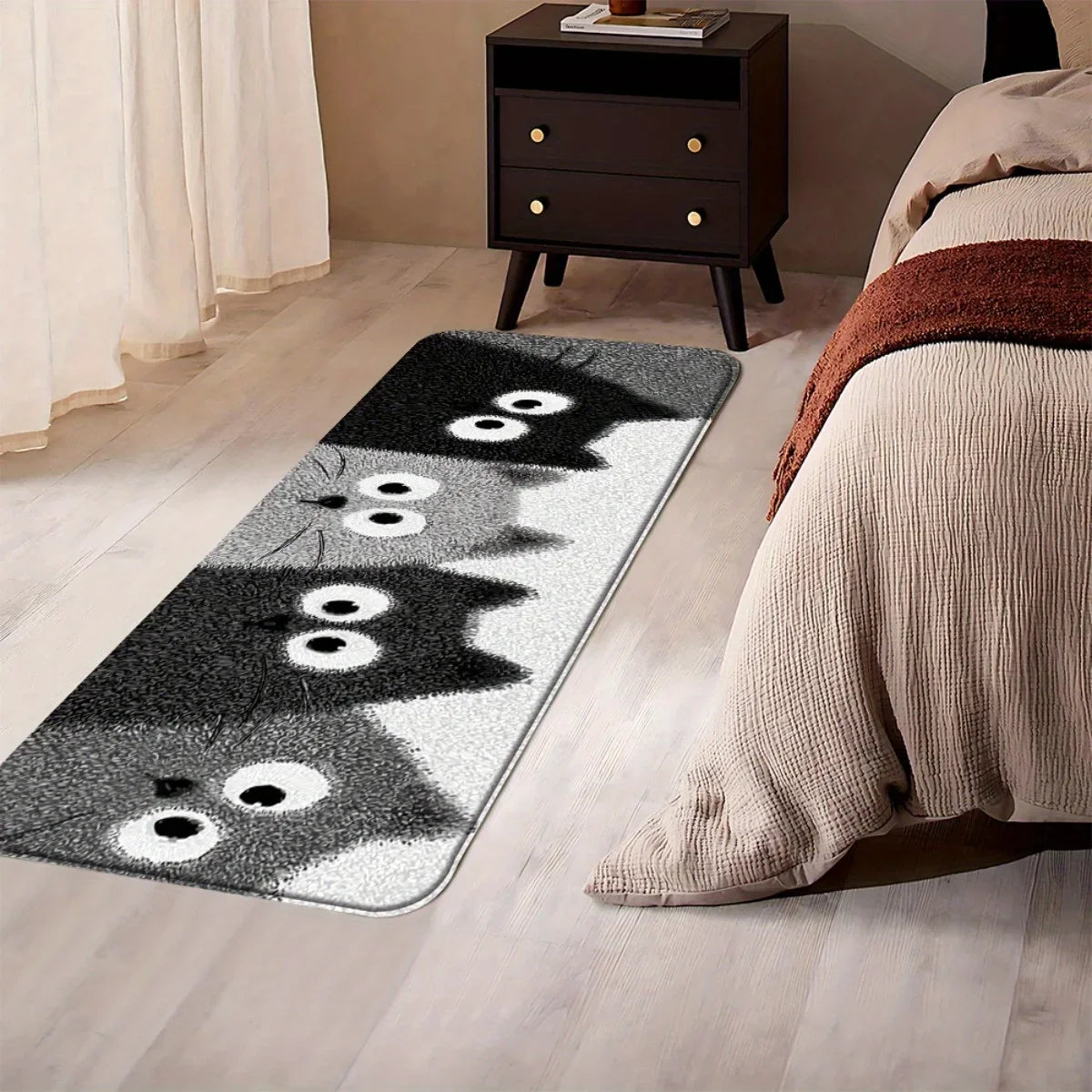 VIKAMA Cartoon 4 Kittens Carpet Bathtub Floor Mat Soft Doormat Kitchen Rug Winter Soft Living Room Carpet Rug For Bedroom Home D