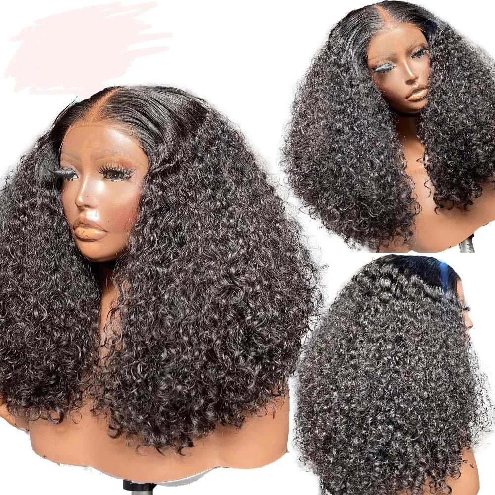 13x4 Curly Lace Front Human Hair Wigs For Black Women Brazilian Deep Wave Lace Frontal Wig Water Curly 4x4 Lace Closure Wig 250%
