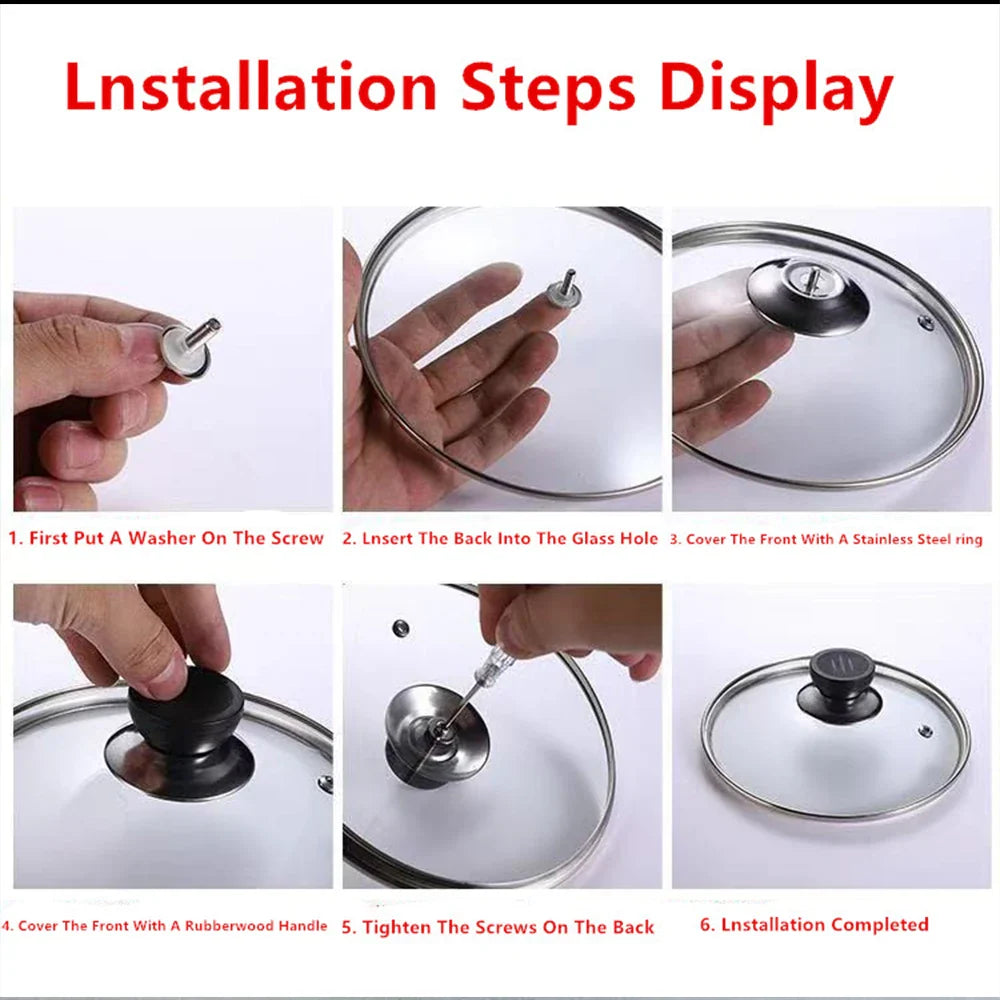 16-32cm Tempered Glass Pot Cover Visible Pot Cover Anti-Scalding Circular Frying Pot Cover Cooking Utensils Kitchen Accessories