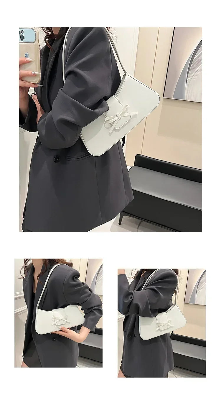 High-Grade Sense Retro Women's Underarm Bag | Spring New PU Leather Lady Commuter Shoulder Bag (Solid Small Handbags for Women)