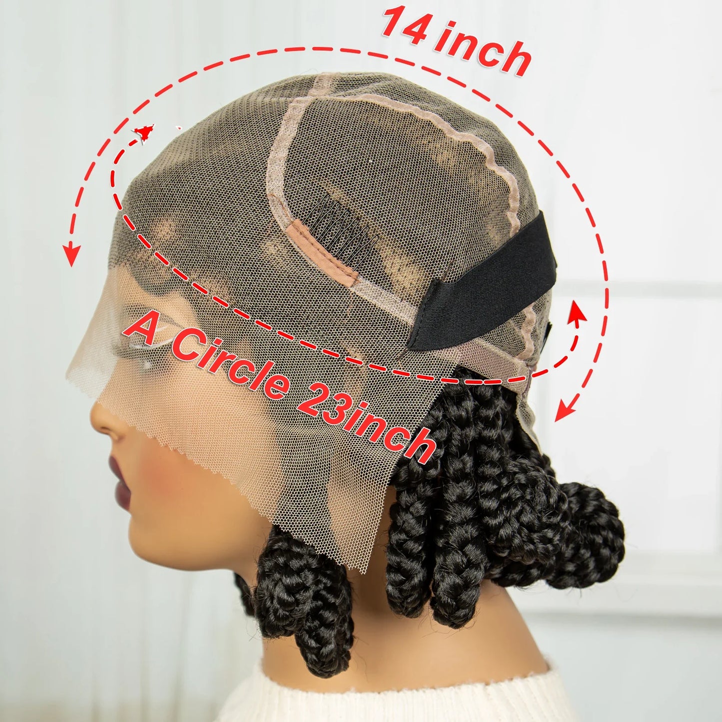 Handmade Bantu Knotless Braids Wig | Full Lace Frontal | Baby Hair