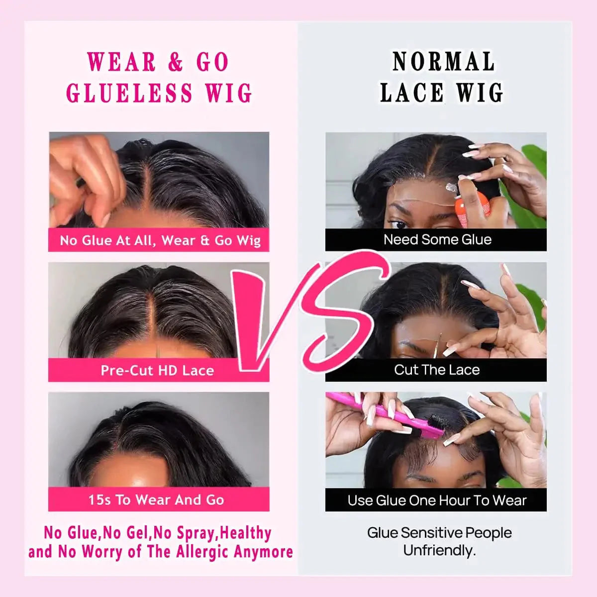 12" Deep Wave Bob Wig | 4x4 Lace Closure Wig | Glueless Virgin Brazilian Human Hair