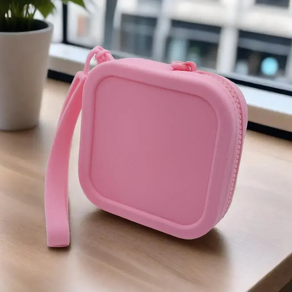 Waterproof Solid Color Silicone Wallet & Coin Purse | Mini Zipper Organizer Travel Pouch (Cosmetic Bag, Earphone Bag for Students)