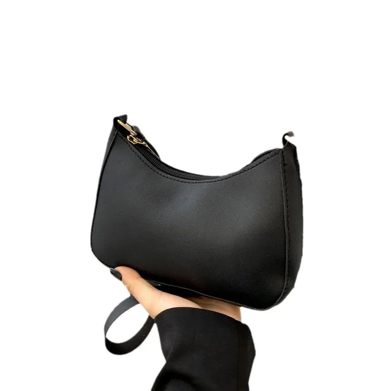 Retro Forearm Bag for Women | PU Leather Bow Handbag & Baguette Shoulder Bag (Western Style Underarm Bag, Casual Tote)