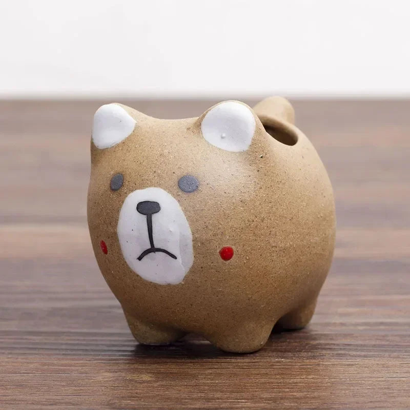 Ceramic Flower Pot Cute Cat Succulent Plant Pots Vase Simulation Cartoon Animal Pots Planters for Indoor Plants Home Decoration