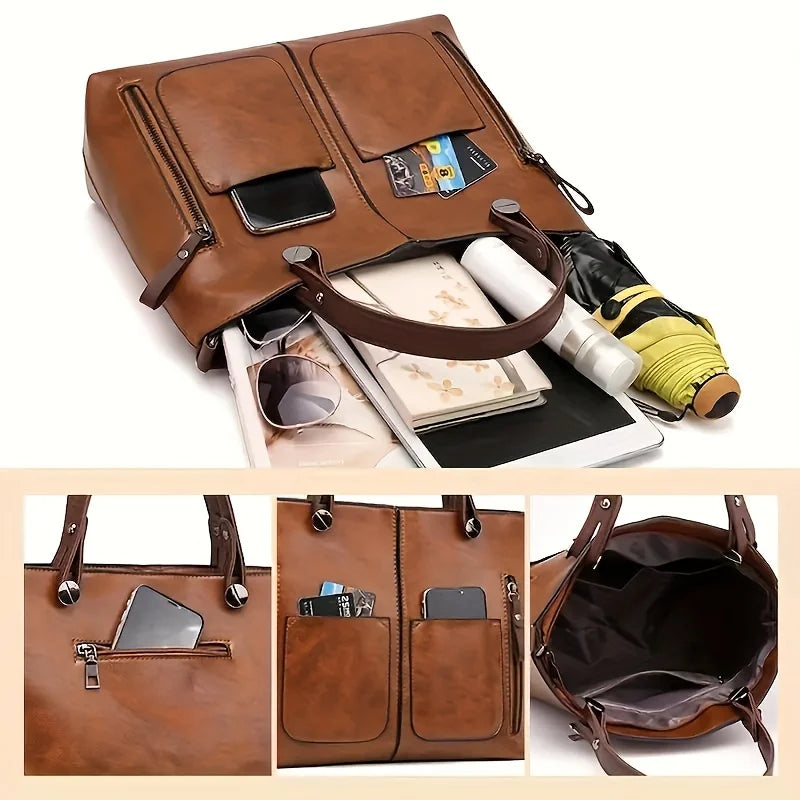 Women's Fashion Classical Style Crossbody Handbag | Retro PU Leather Shoulder Bag & Purse (Casual, Daily Use)