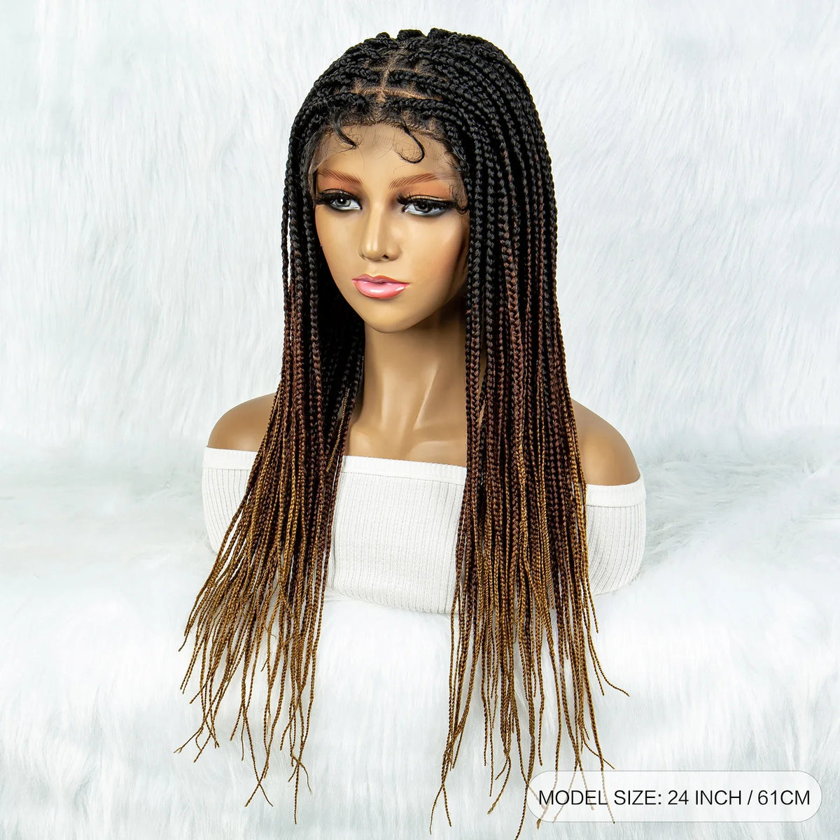 Colorful Knotless Box Braids Wig | Full Lace Front with Baby Hair