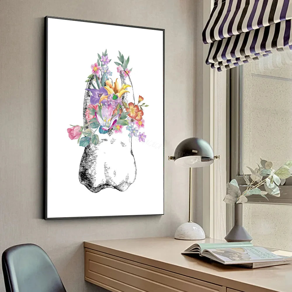 Anatomy Human Teeth Art Posters Teeth Row Teeth Illustra Poster HD Posters Home Room Bar Cafe Decor Art Wall Painting Picture