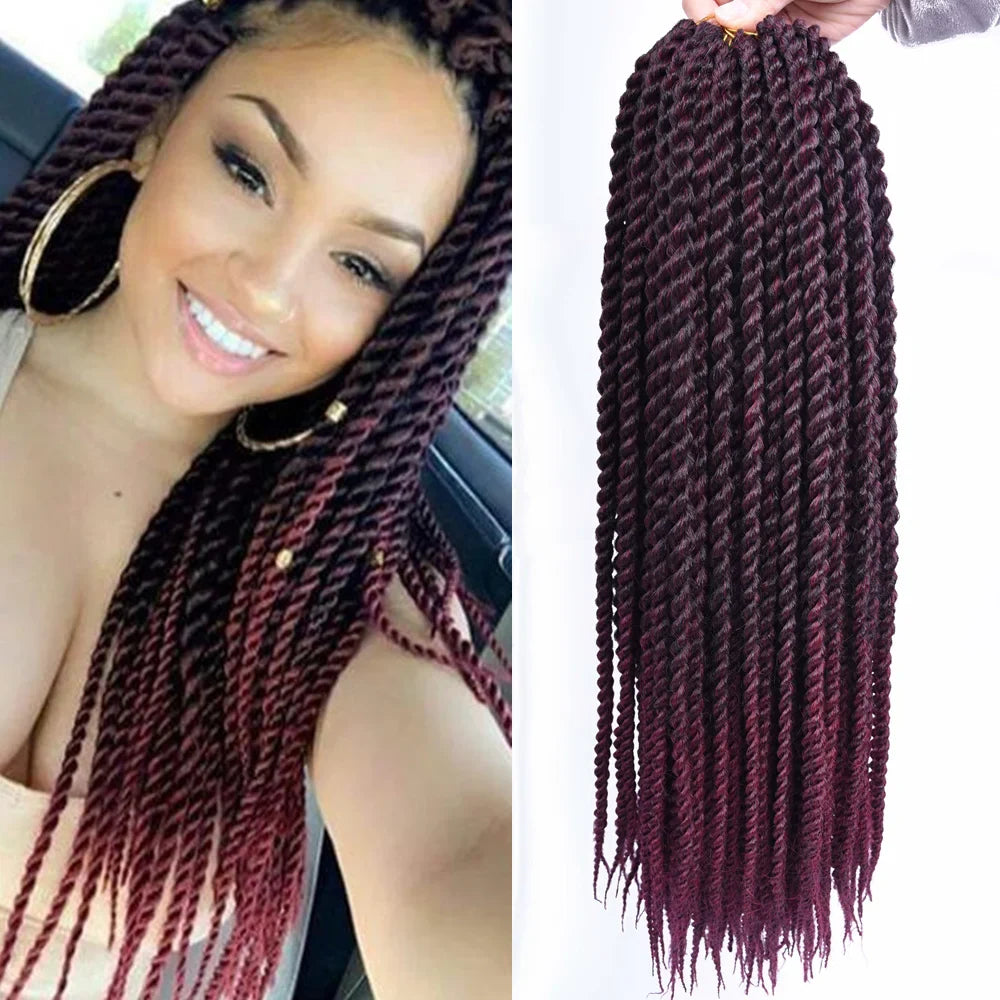 Full Star 30 Strand Pre-Twist Crochet Braids | Senegalese Twist | Ombre
