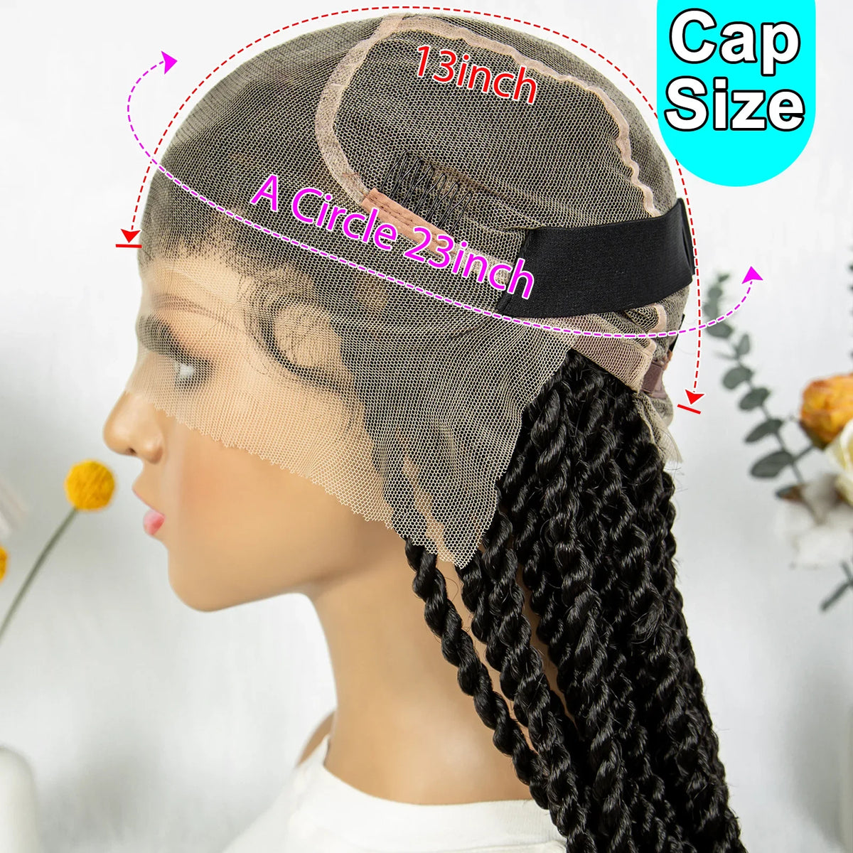 Real Shot High-Quality Twisted & Faux Locs Braided Wig | Transparent Full Lace Goddess Braids | Synthetic Hair for Black Women