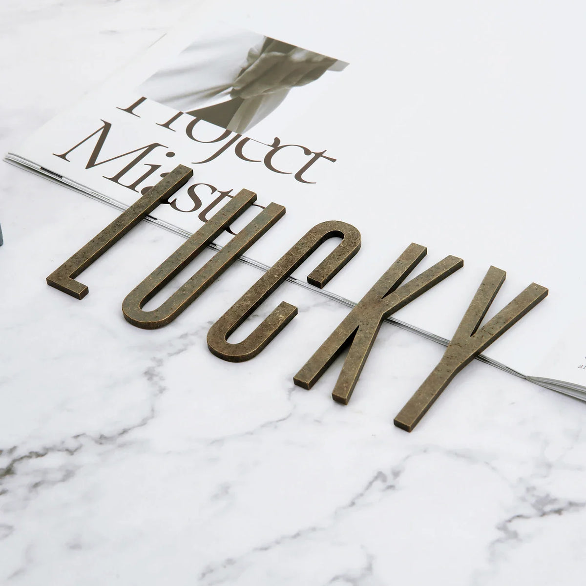 Bronze Self Adhesive House Number Metal English Alphabet Letters for Apartment Room Door Plate Table Mailbox Number Stickers 7cm