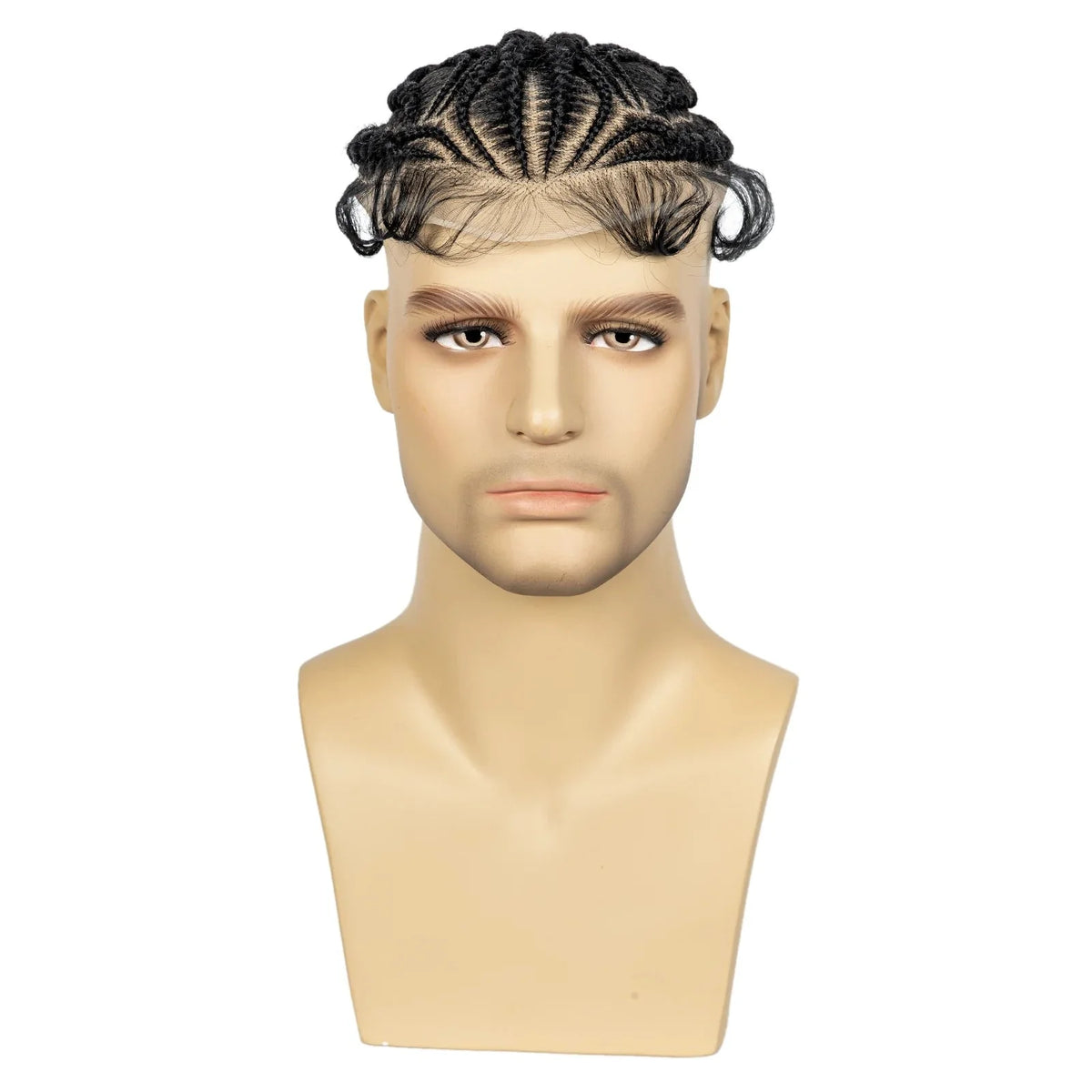 Men's HD Full Lace Cornrow Braided Toupee | Box Braids Wig | Synthetic Lace Front | African Men's Braids