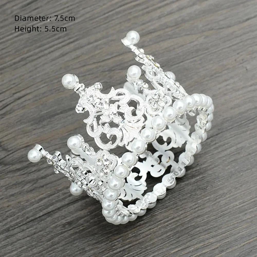 Rhinestone Crown Baking Cake Topper Headwear Decoration Children's Hair Accessories Princess Wedding Birthday Party Supplies New