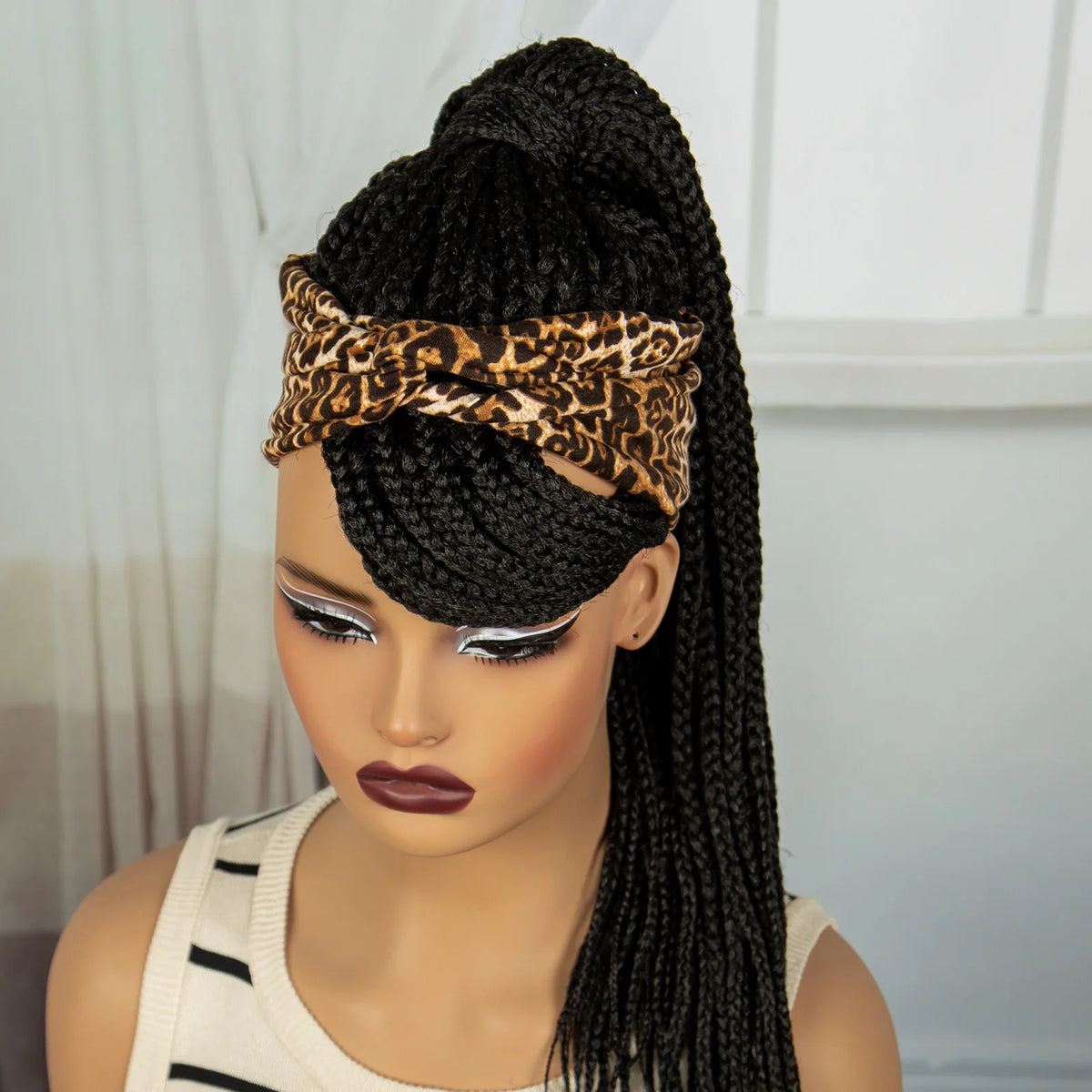613 Blonde Ponytail Headband Braid Wig with Bangs | Knotless Style