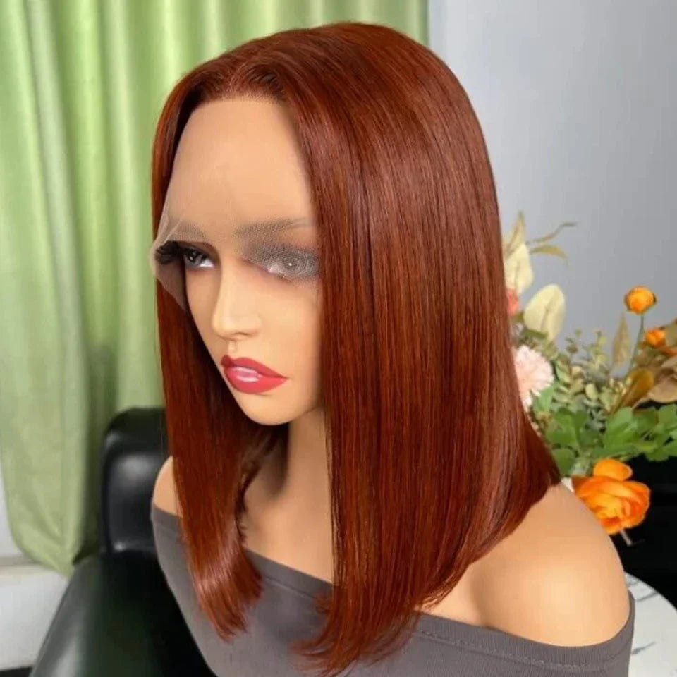 Ombre Pink & Blonde Bob Wig | Straight Human Hair T-Part Lace Front