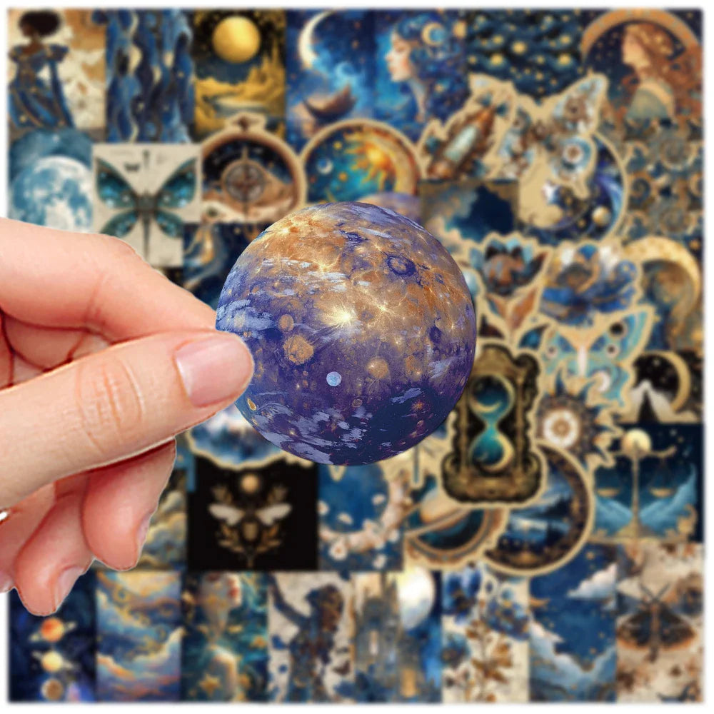10/30/50pcs Cute Cartoon Astral Moon Graffiti Stickers Aesthetic Decals Kids Toy Water Bottle Laptop Notebook Decoration Sticker