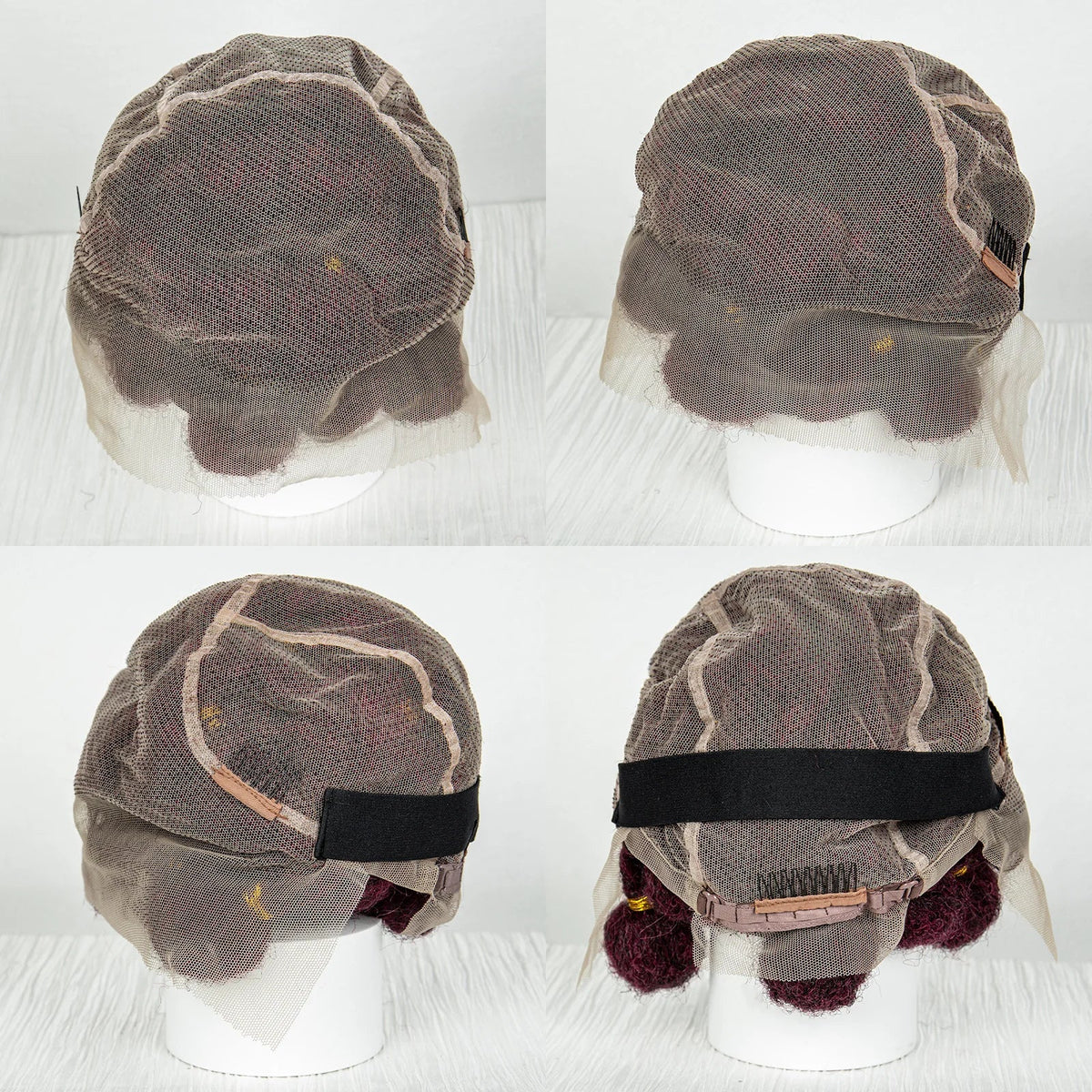 Burgundy Bantu Braids Wig | Handmade Full Lace | Baby Hair