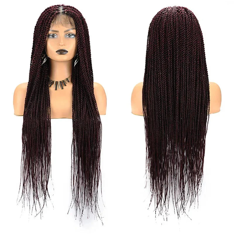 Goddess Faux Locs & Twist Braided Lace Front Wig | Box Braids | Full Lace Frontal | Synthetic Wig