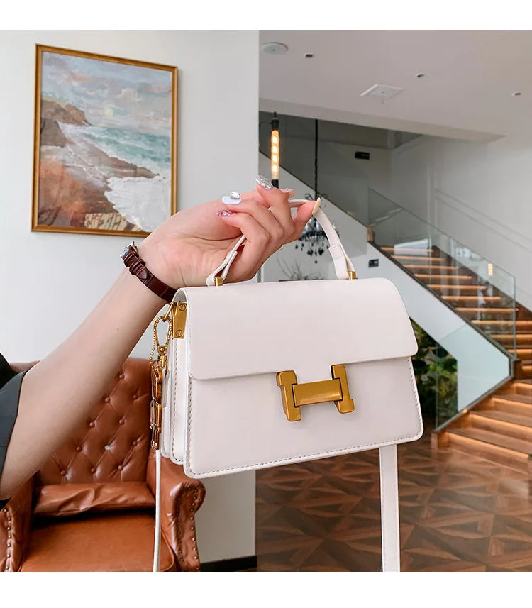 New Fashion Korean Style Small Square Bag | Textured Versatile Shoulder Crossbody Handbag for Women (Solid Color)