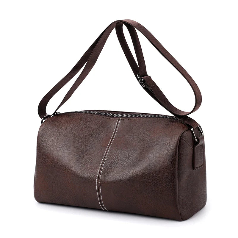 Men's Full Grain Leather Shoulder Bag | Vintage-Inspired Convertible Crossbody Pack (Durable Work & Weekend Bag)