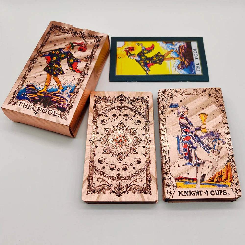 New Version Plastic Tarot Rider Waite Waterproof Gold Foil Tarot Deck With Nice PVC Package Prediction Cards Game