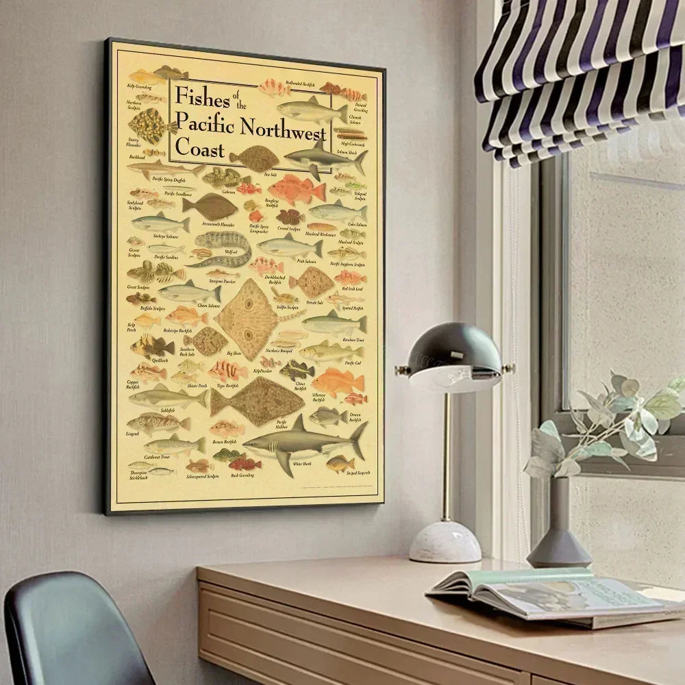 ACE Fishing Fish Sea Poster Wall Chart Prints And Posters Home Living Bed Room Decor Art Bar Cafe Framelesss Painting Poster