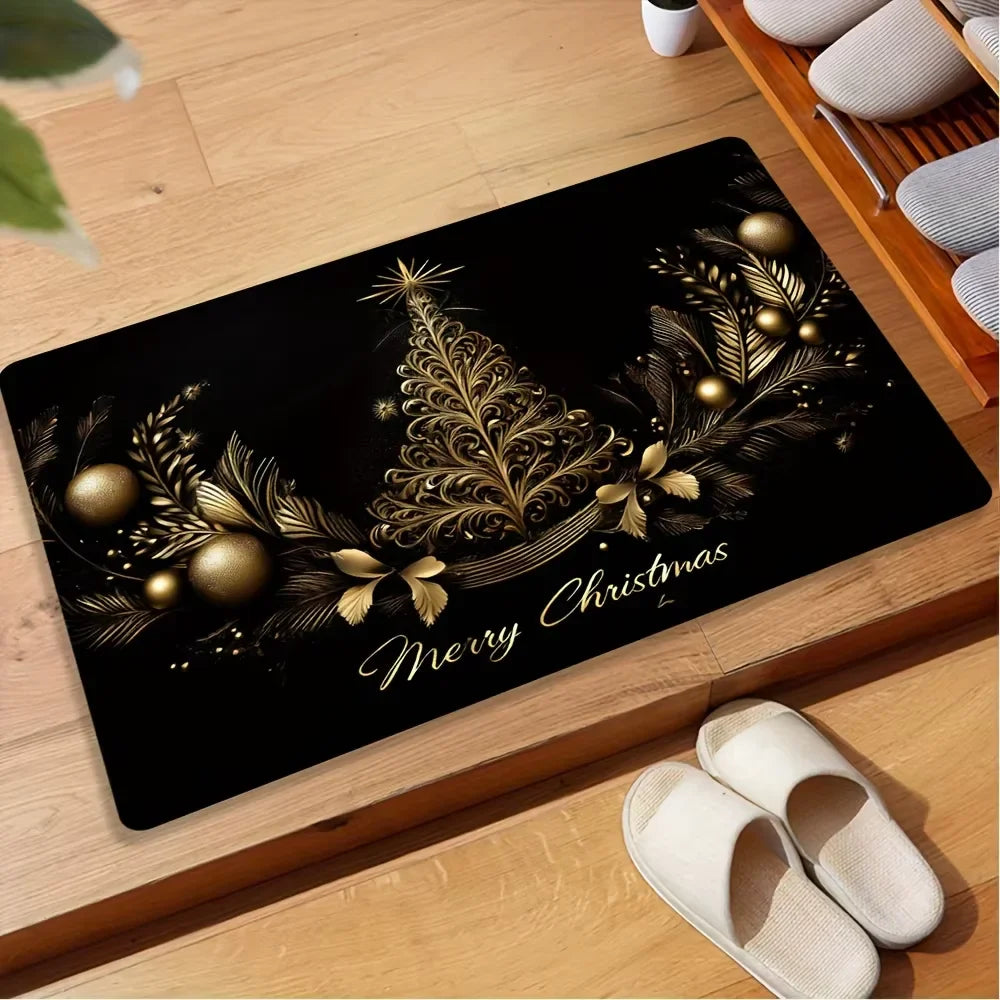 VIKAMA Christmas carpet soft doormat Christmas tree romantic floor mat living room carpet Rug For Bedroom Welcome Mat Outdoor