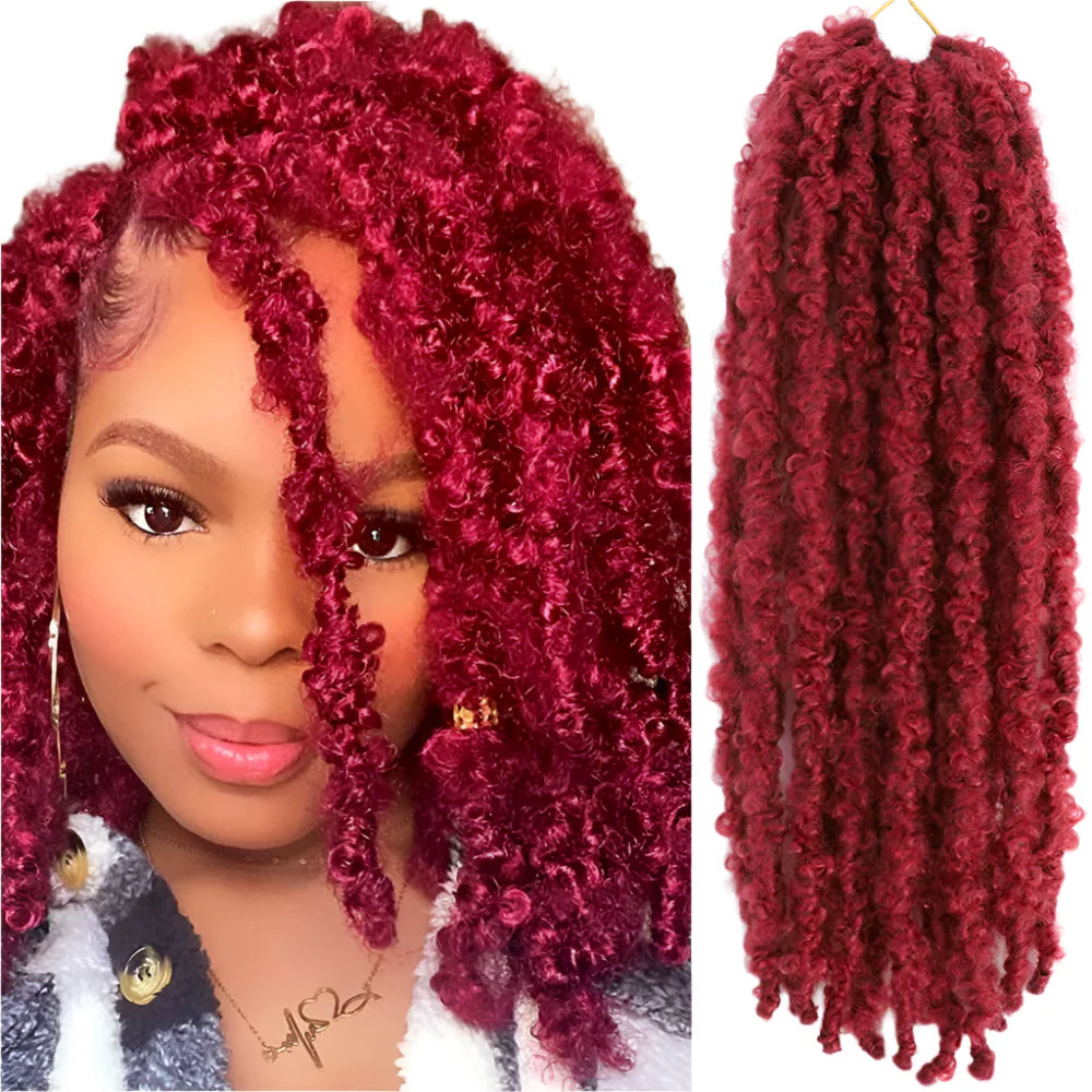 Butterfly Faux Locs Crochet Hair | 12/14" Distressed Goddess Locs | Pre-Looped | 12 Strands/Pack