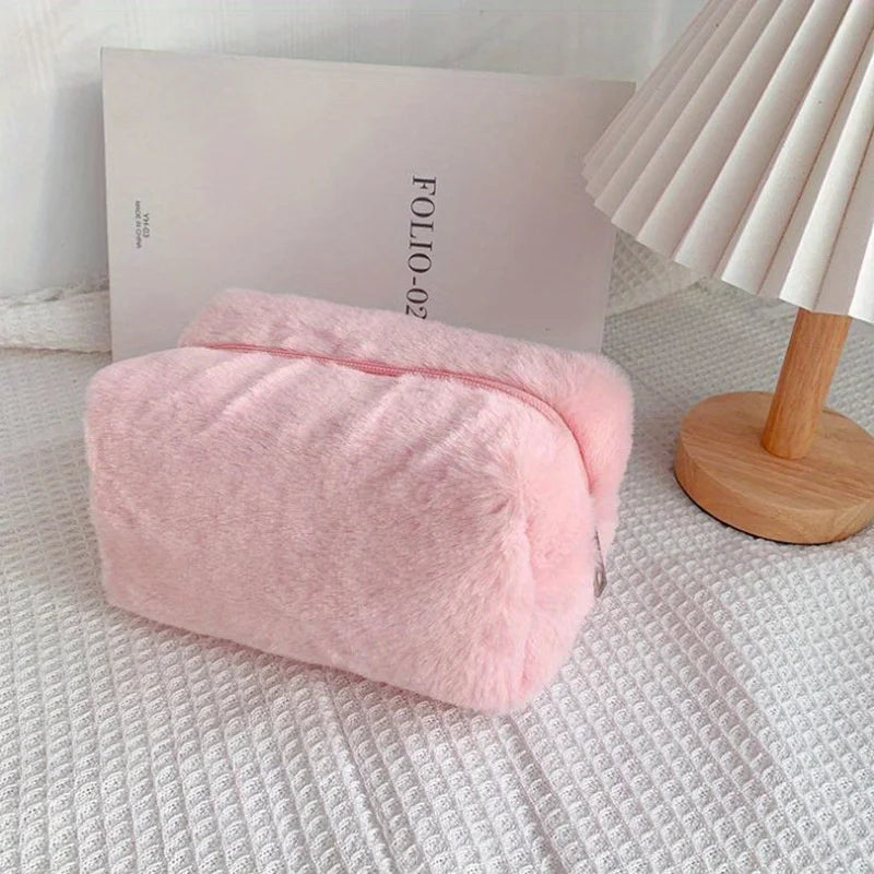 Comfortable Winter Plush Cosmetics Storage Bag - Portable Cosmetics Storage Bag Tote Bag, Stationery Pencil Case