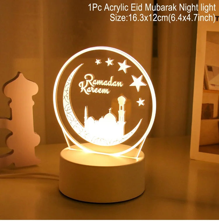 EID Night Light Mubarak Ramadan Decoration For Home 2025 Islamic Muslim Party Decor Ramadan Kareem Happy Eid Al Adha Ramadan