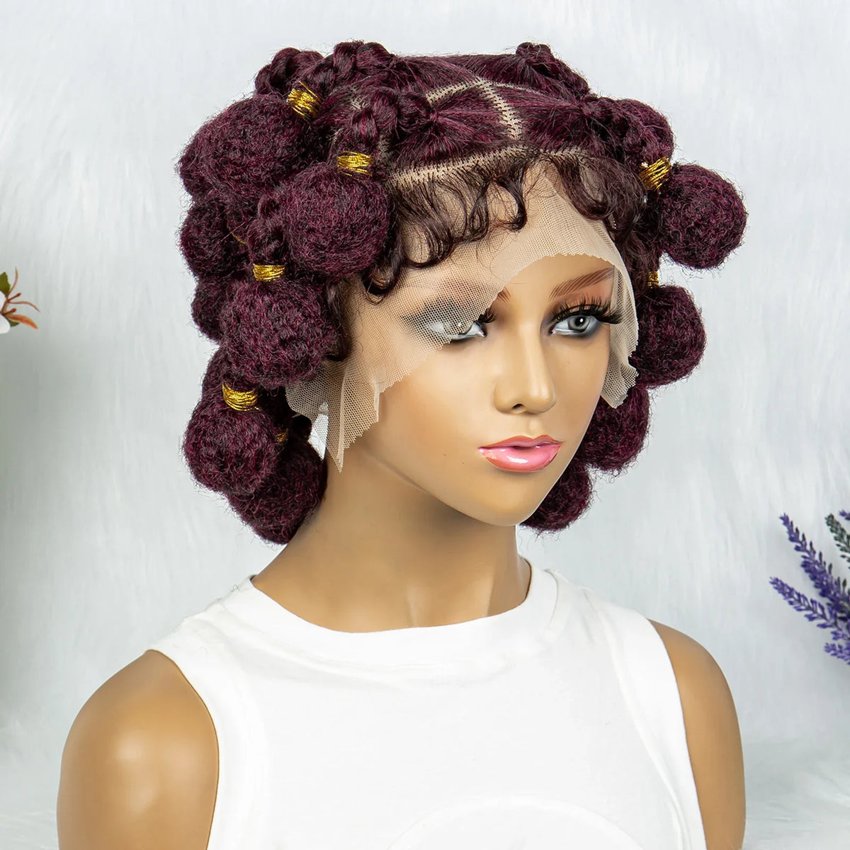 New Style Bantu Knot Knotless Box Braids HD Full Lace Wig | Synthetic Braided Wig for Black Women