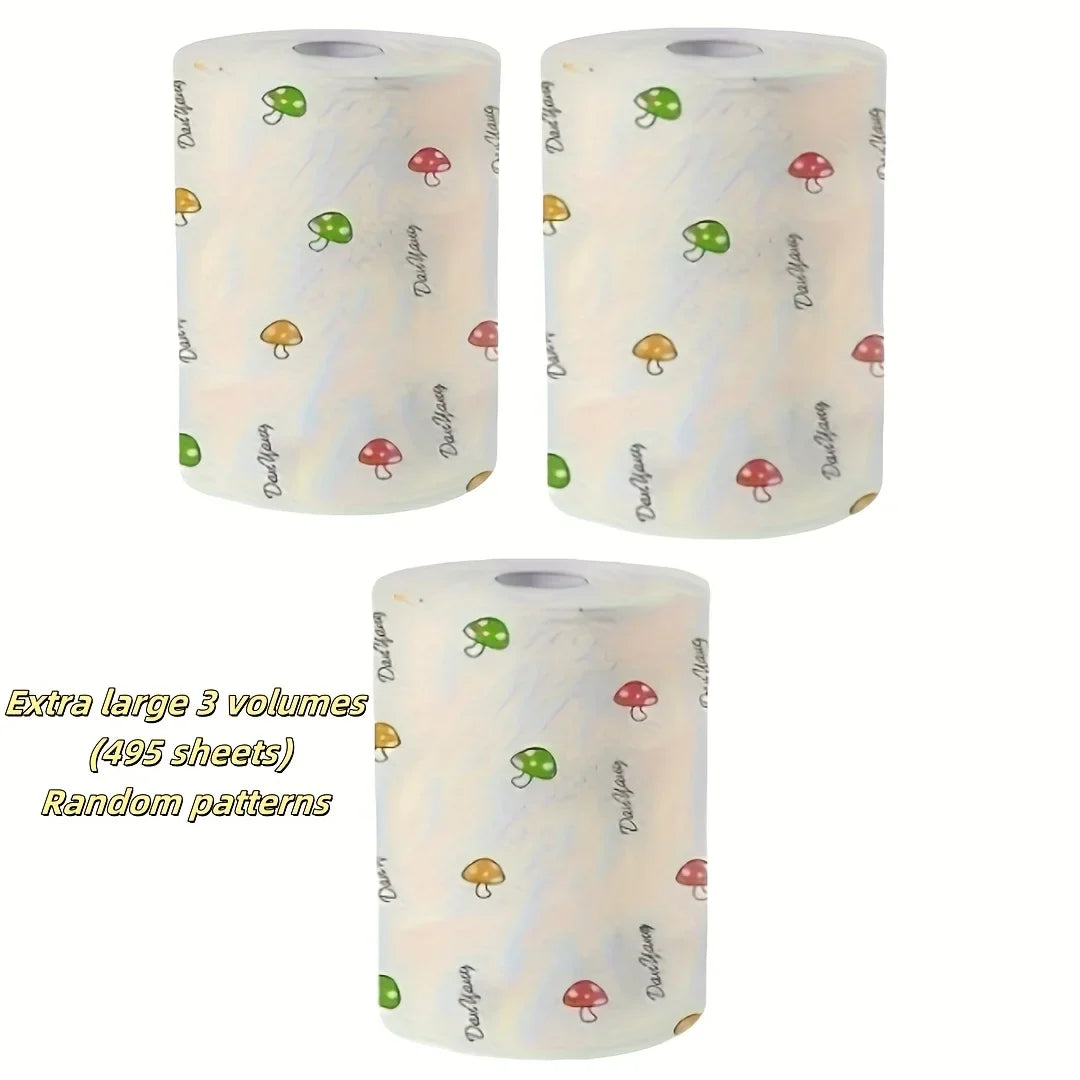 400 Count Vegetable-Themed Kitchen Cleaning Cloths, Lightweight Knitted Weave, Multi-Purpose Reusable Paper Towels for Home