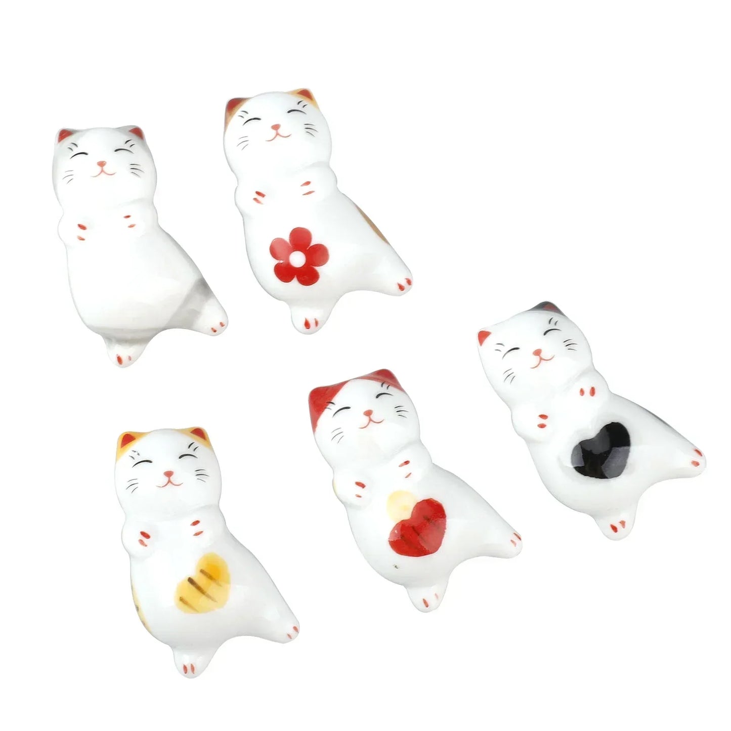 set Chopstick Rest Table Decor Ceramic Frog Chopsticks Spoon Rack Holder Durable Ornaments Set Fork Knife Stand Cat Tableware