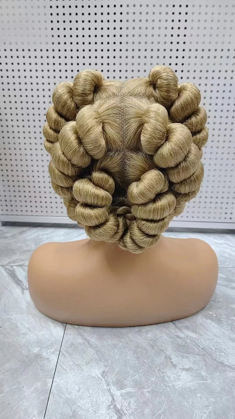 HD Full Lace Knotless Box Braids Wig | Handmade | Kanekalon Hair | Light Brown Lace | Black Women