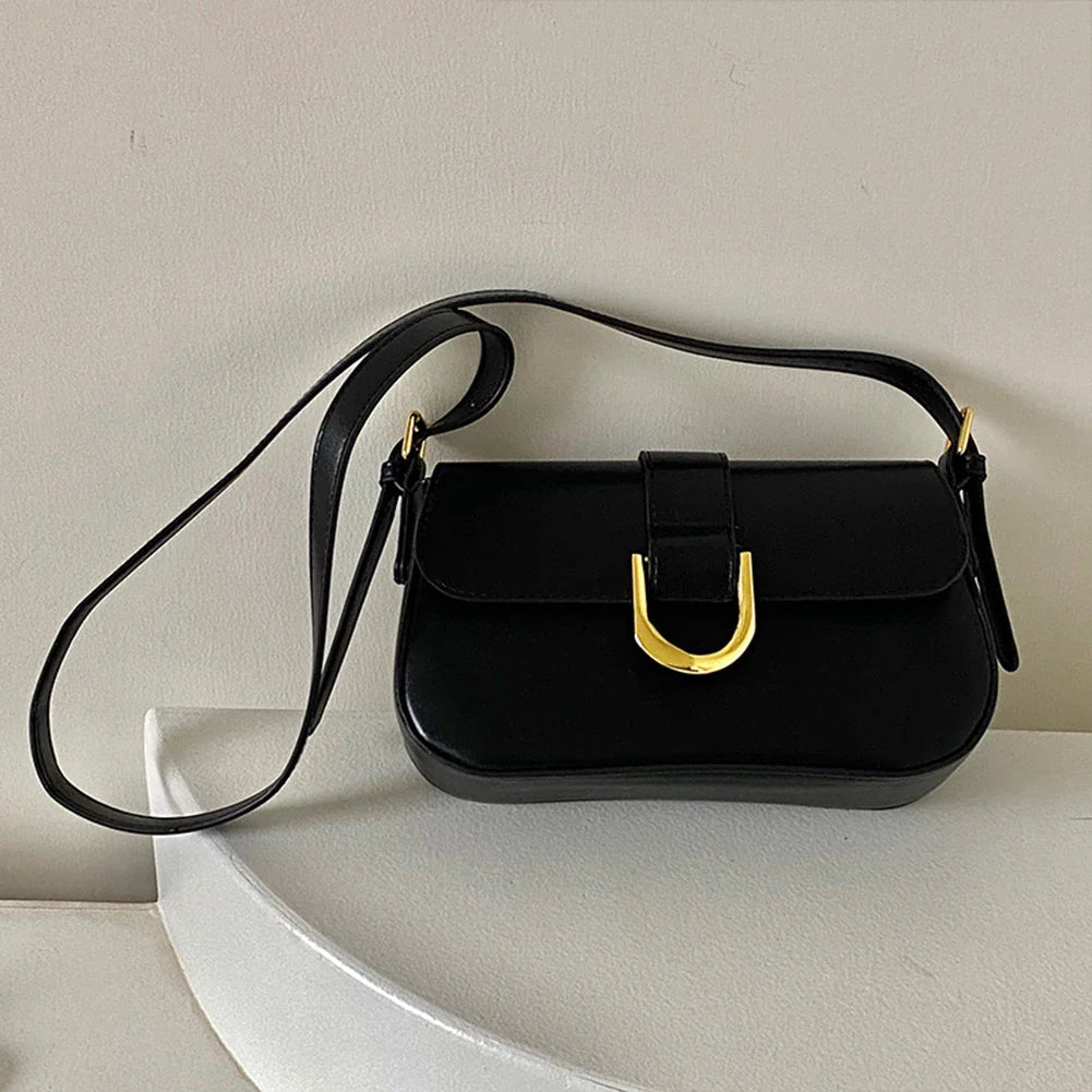 Retro Patent Leather Shoulder Bag for Women | Luxury Flap Crossbody & Solid Color Underarm Bag (Red Lady Handbag)