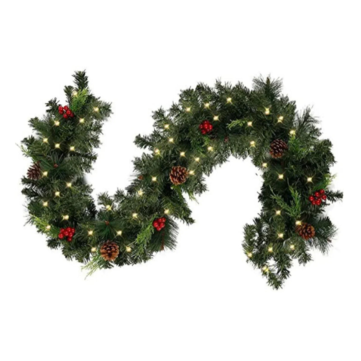 1.8/2.7M Christmas Decoration Rattan Christmas Garland Red Berrys Branches Stylish DIY Wreath Party Decoration Home Wall Door