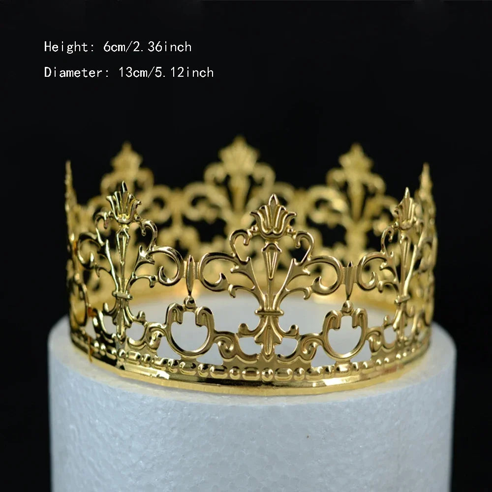 Rhinestone Crown Baking Cake Topper Headwear Decoration Children's Hair Accessories Princess Wedding Birthday Party Supplies New