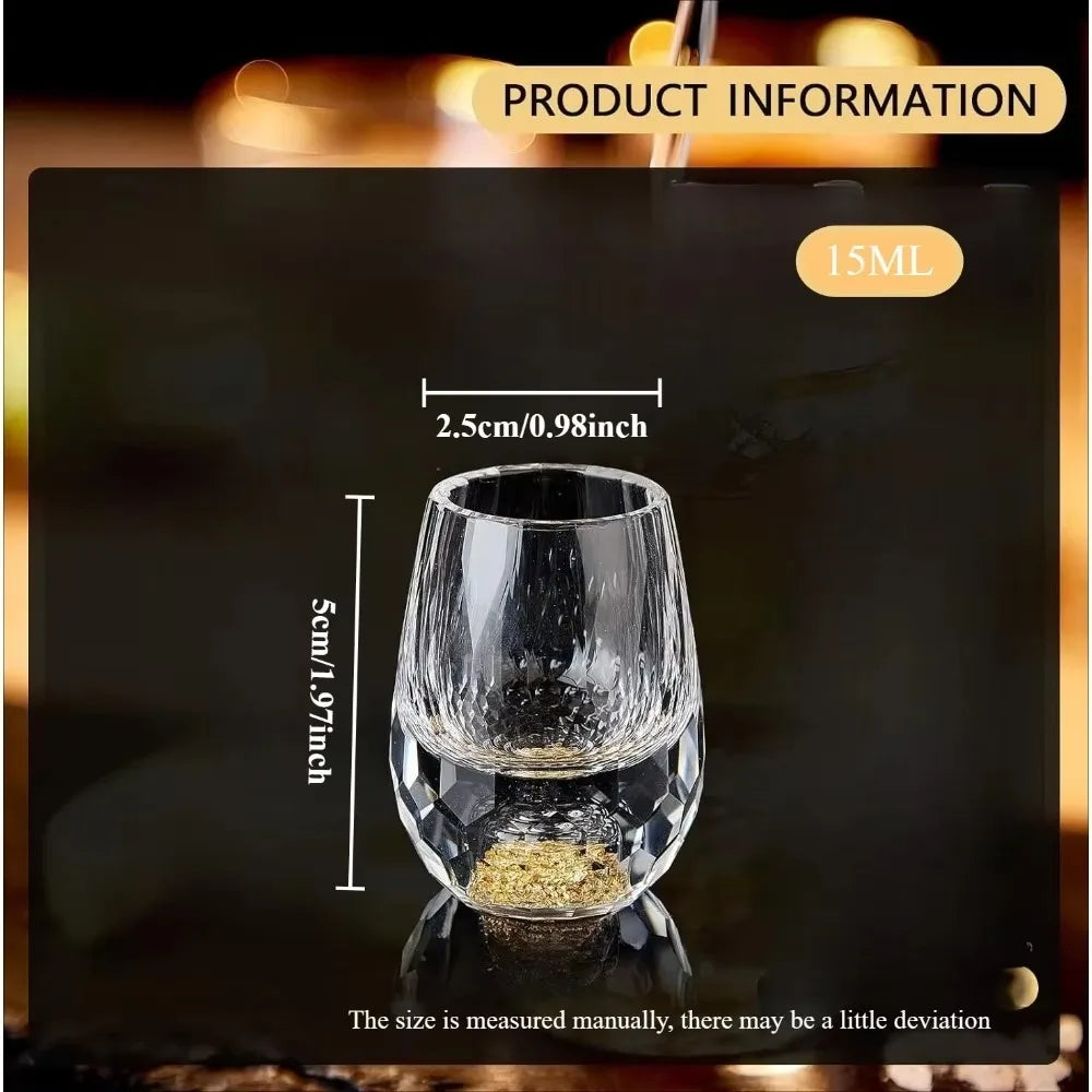 15ML Crystal Wine Glass Set, Luxurious and Lovely Drinkware Is BPA Free, Perfect for Decoration Collection and Celebration